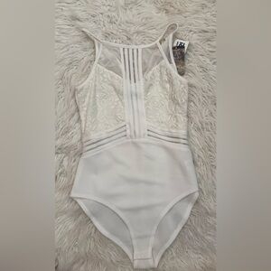 Elegant White Lace Bodysuit